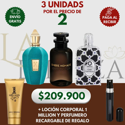 Kit 3 Perfumes Ombre Nomad, Erba Pura, Oud Saffron