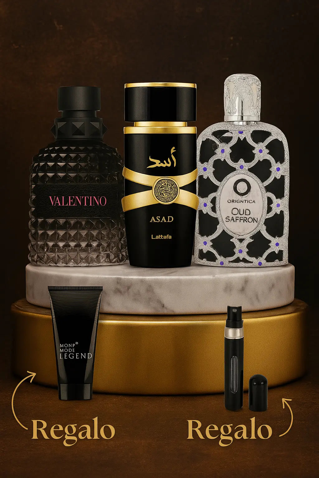 Kit 3 Perfumes Asad, Born in Roman, Oud Saffron